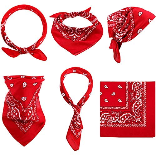 Blulu Paisley Bandanas Cowboy Bandanas Unisex Novelty Print Head Wrap Scarf Wristband for Adults and Kids Assorted Green, 6 Pieces